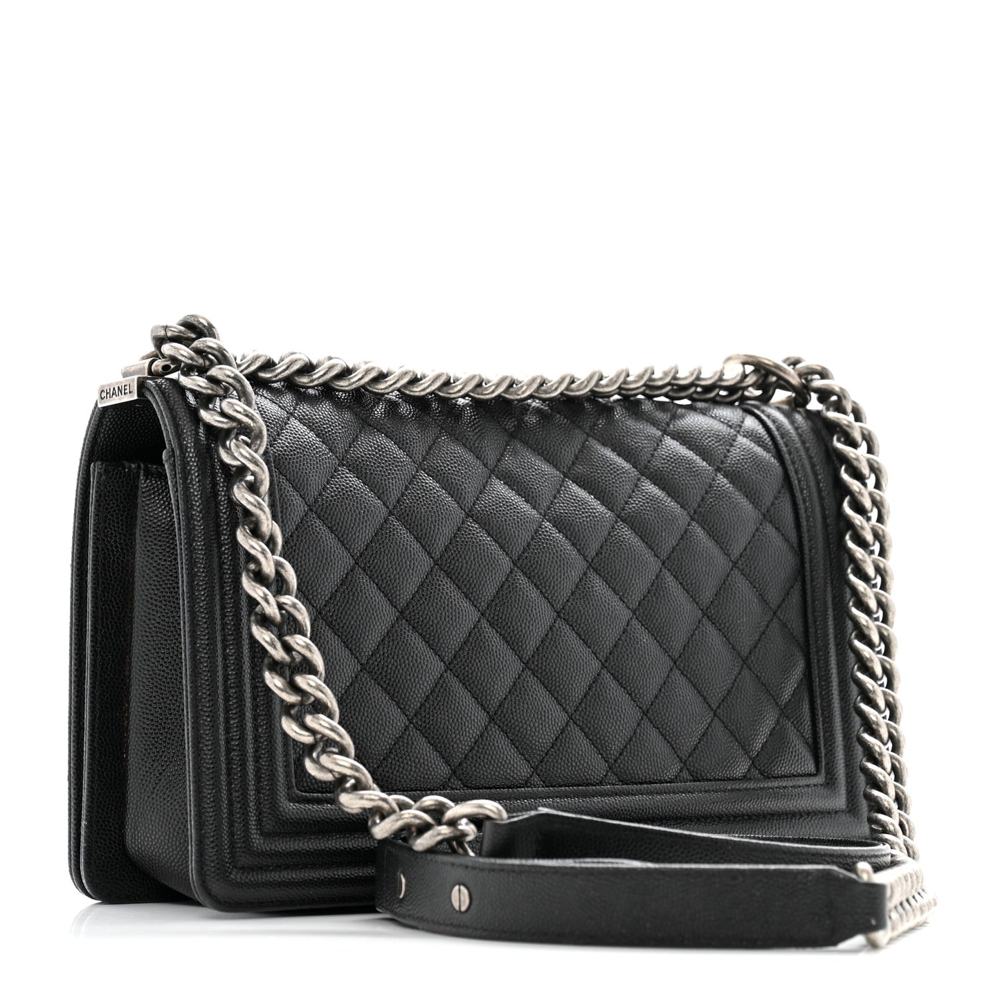 Caviar Quilted Medium Boy Flap Black