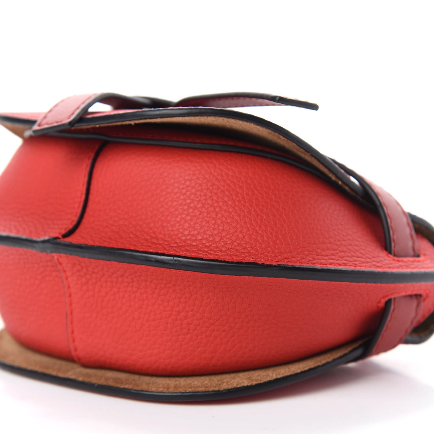 Grained Calfskin Mini Gate Crossbody Bag Scarlet Burnt Red