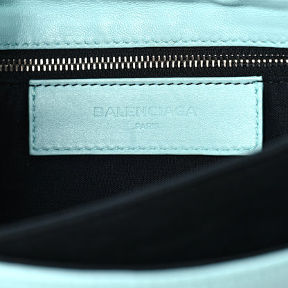 Balenciaga Chevre Silver Metallic Edge Hardware Envelope Clutch Bleu Maldives 6 of 8