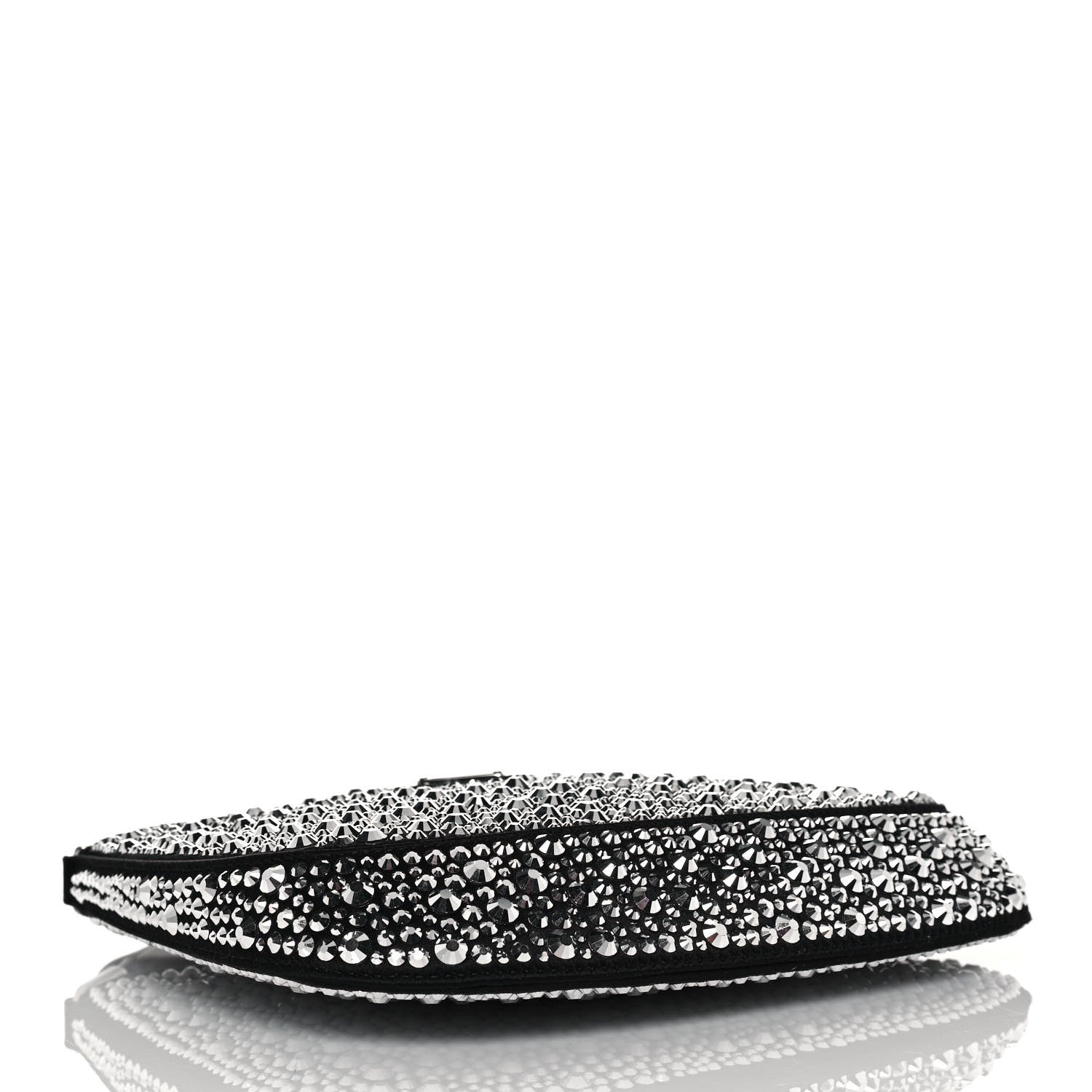 Prada Satin Crystal Cleo Adjustable Strap Shoulder Bag Metal 4 of 11