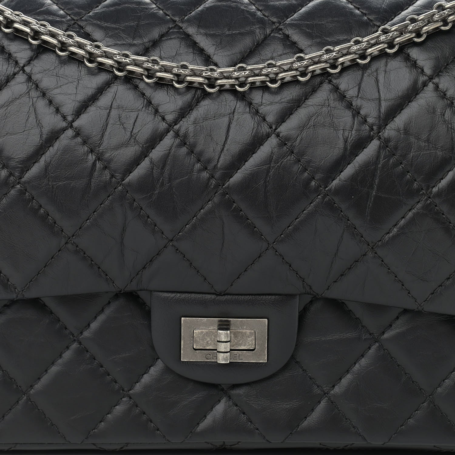 Chanel Aged Calfskin Quilted 2.55 Reissue 226 Flap Black 8 of 10