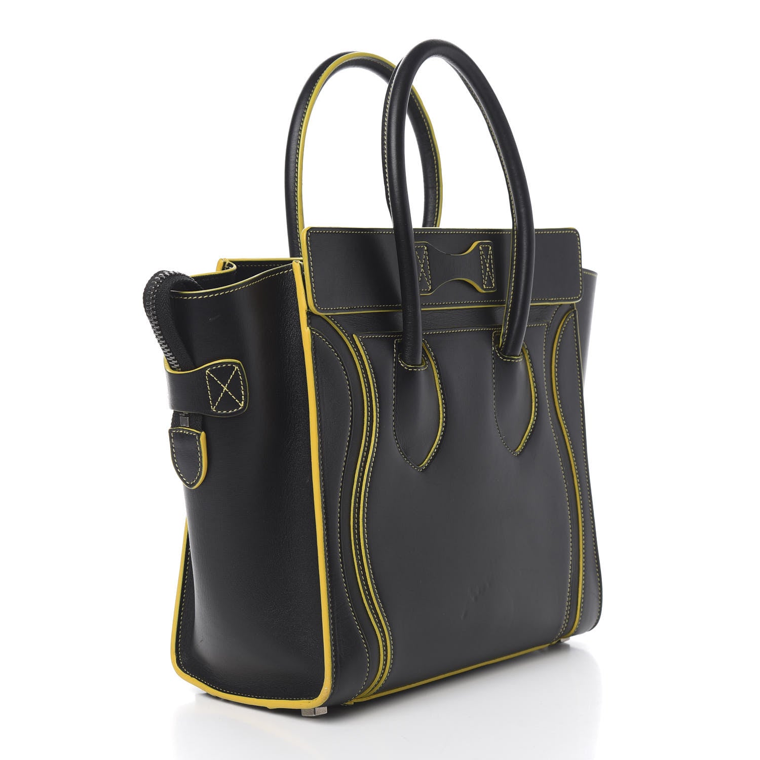 Celine Satin Calfskin Micro Debossed Luggage Black 2 of 12