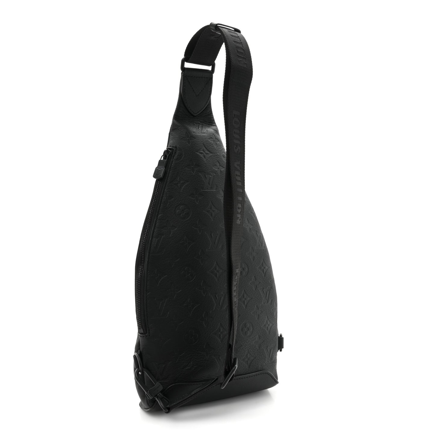 Calfskin Shadow Monogram Duo Slingbag Black
