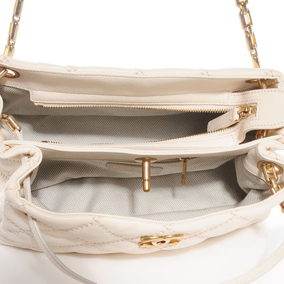 Chanel Calfskin Quilted Retro Chain Tote Ivory 7 of 8