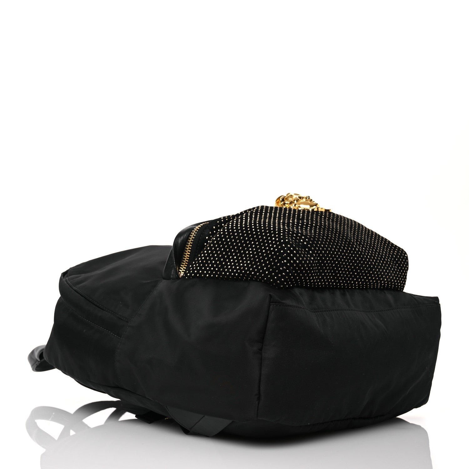 Versace Nylon Goatskin Studded Palazzo Medusa Backpack Black 4 of 21