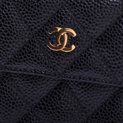 Chanel Caviar Quilted Compact French Flap Wallet Black 11 of 12