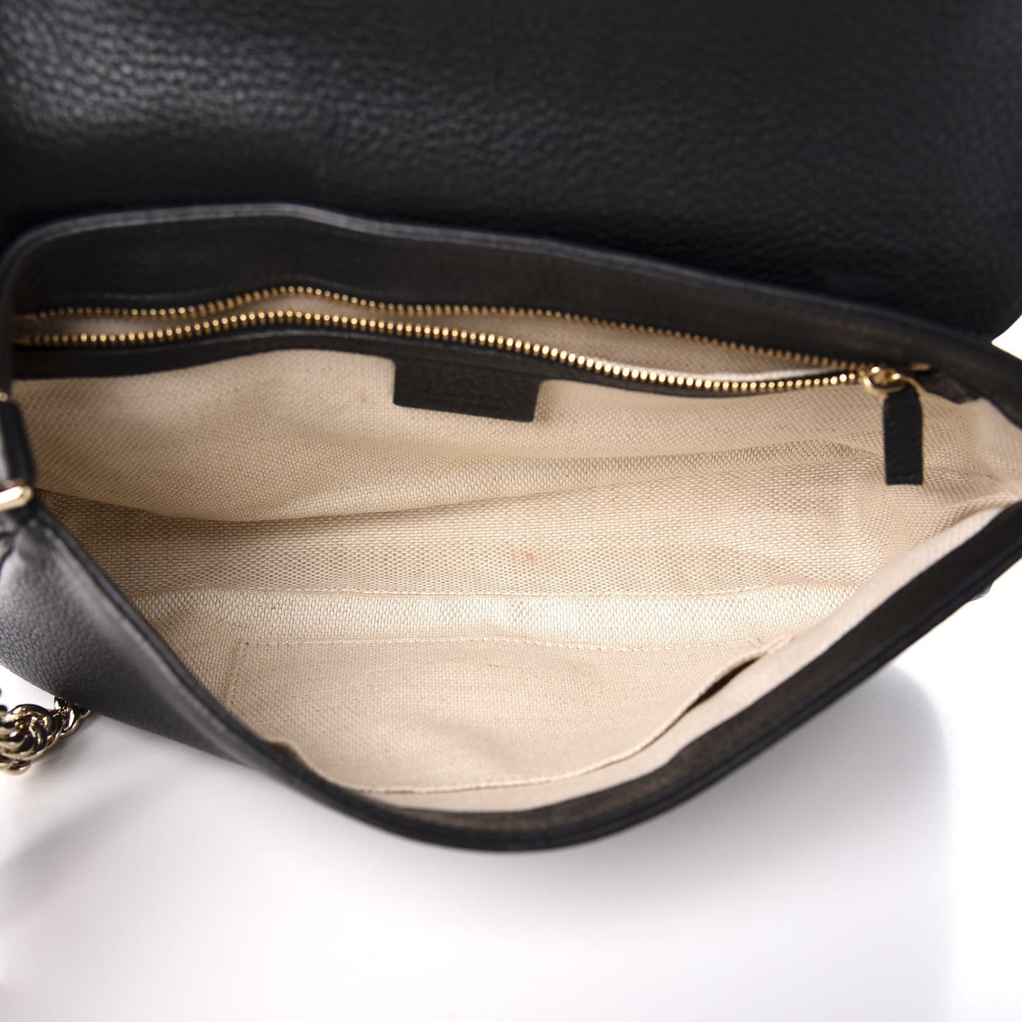 Pebbled Calfskin Medium Soho Flap Crossbody Black