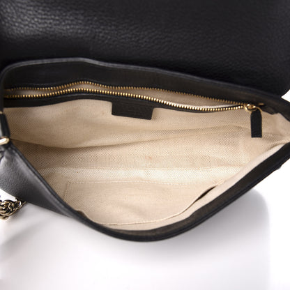 Gucci Pebbled Calfskin Medium Soho Flap Crossbody Black 4 of 10