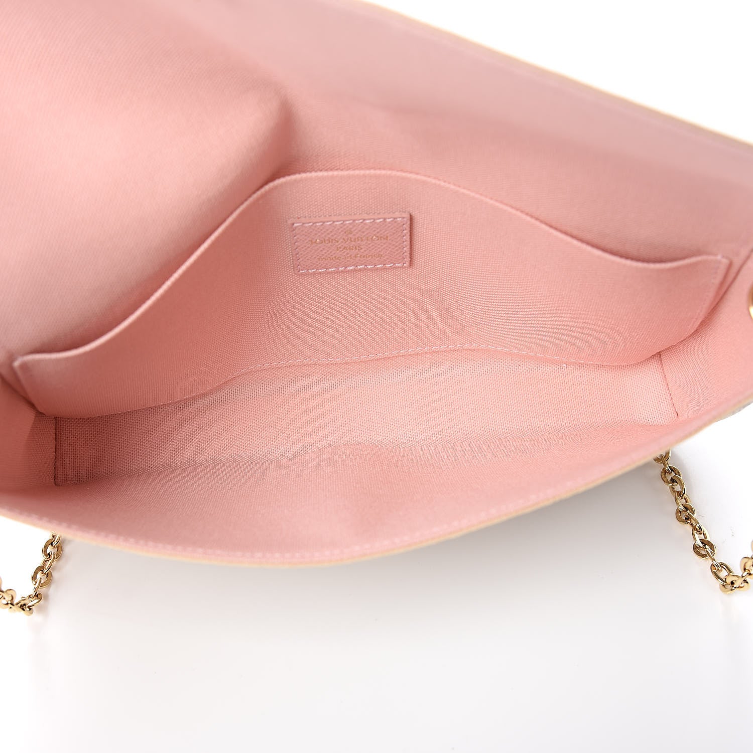 Louis Vuitton Damier Azur Pochette Felicie Chain Wallet Rose Ballerine 5 of 11