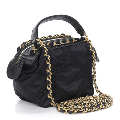 Chanel Nylon Grosgrain Quilted Lifestyle Clutch with Chain Black 2 of 8