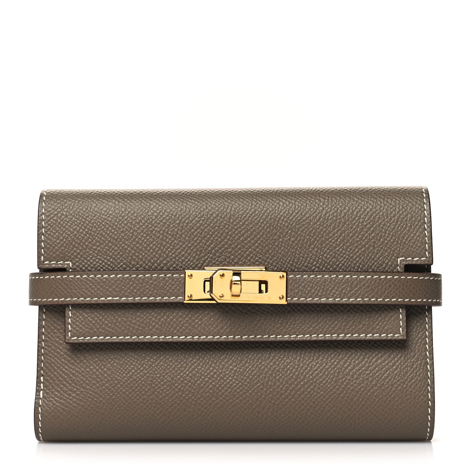 Hermes Epsom Medium Kelly Wallet Etoupe 1 of 9