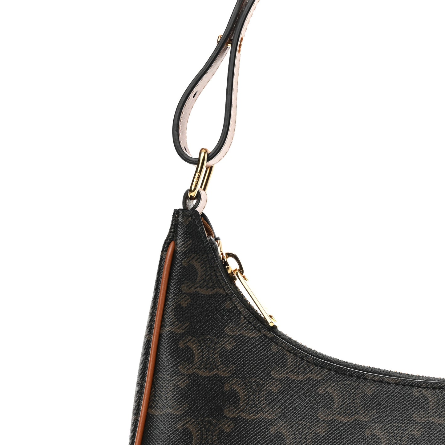 Triomphe Canvas Calfskin Ava Shoulder Bag Tan