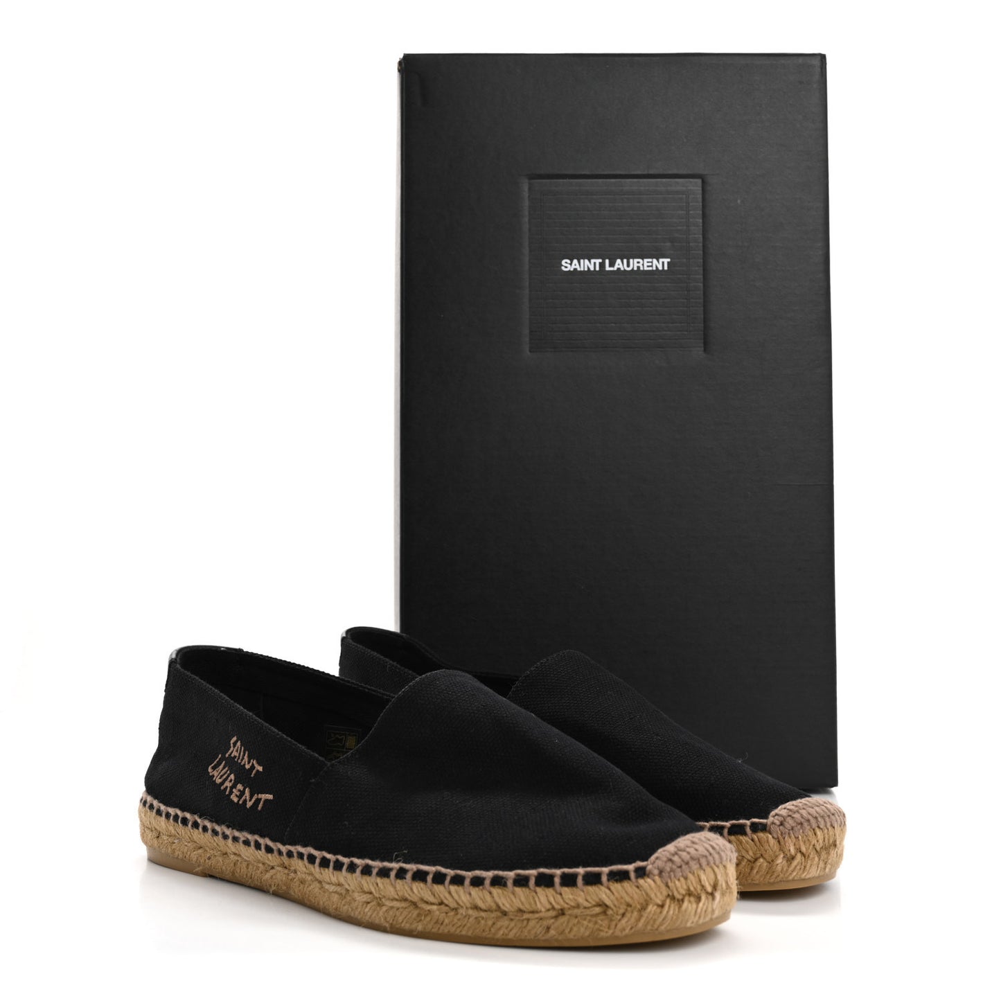 Canvas Nappa Elba Light Logo Embroidered Espadrilles 40 Black