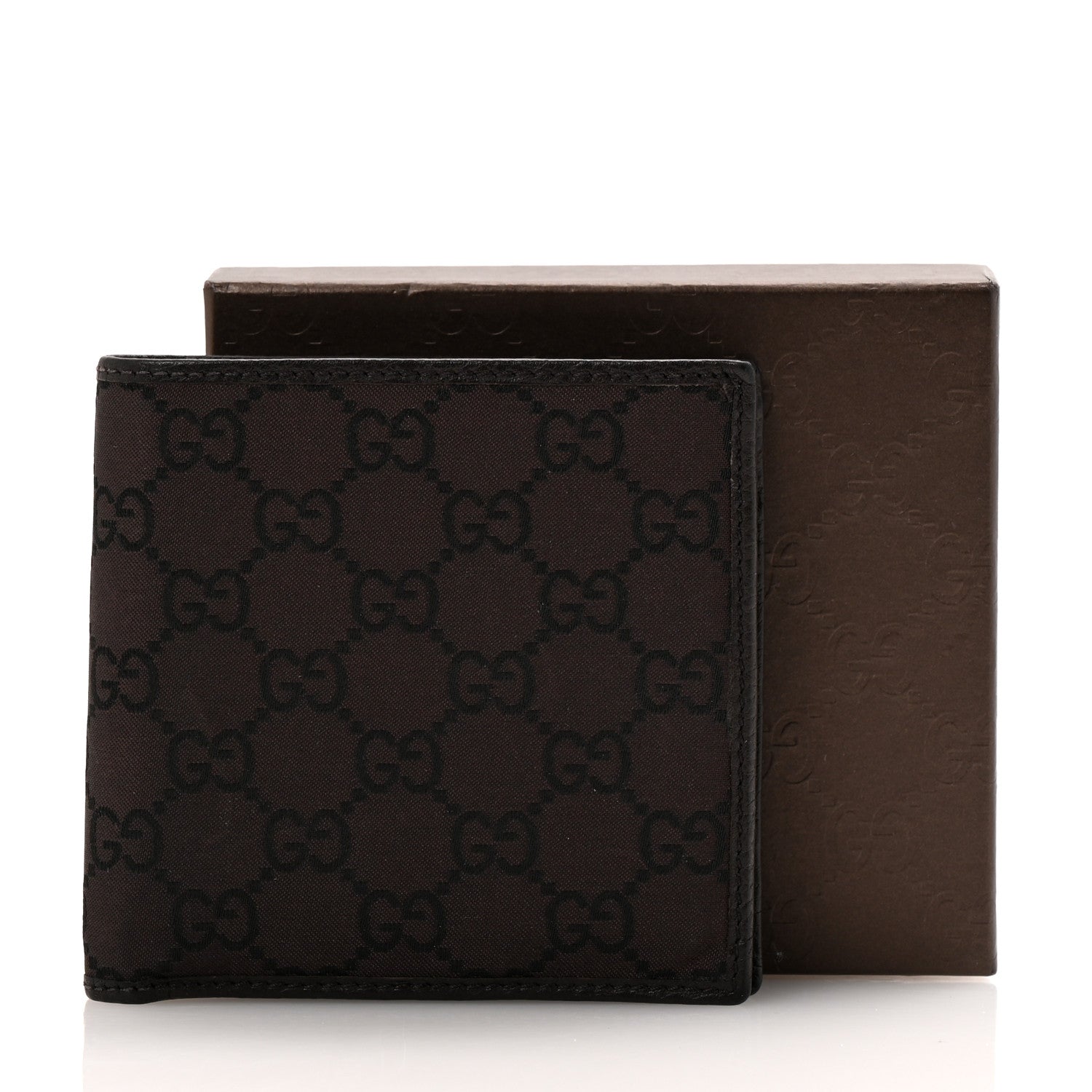 Gucci Nylon Monogram Bi-Fold Wallet Brown 9 of 9
