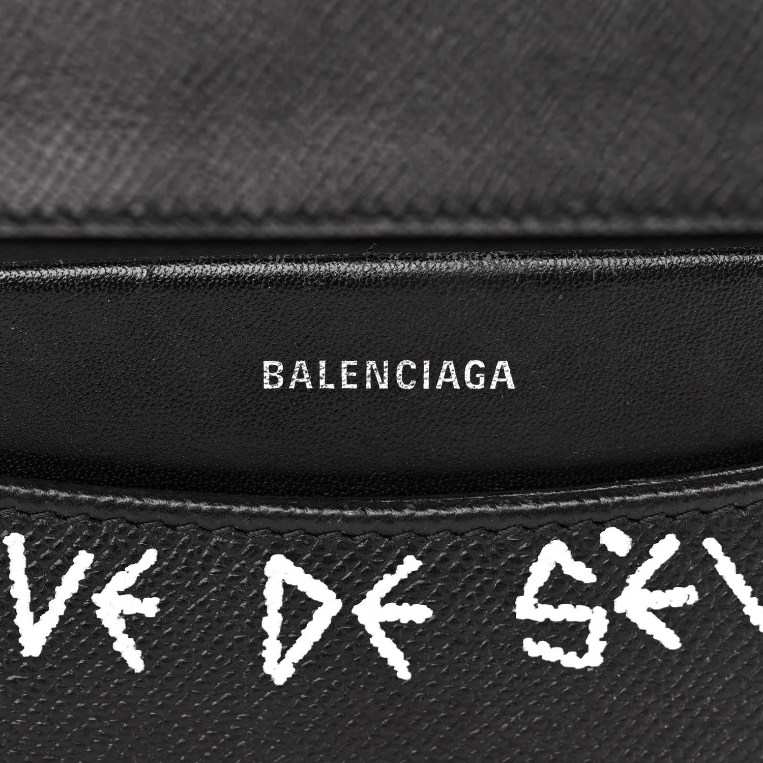 Balenciaga Grained Calfskin Graffiti M BB Round Shoulder Bag Black Multicolor 6 of 13