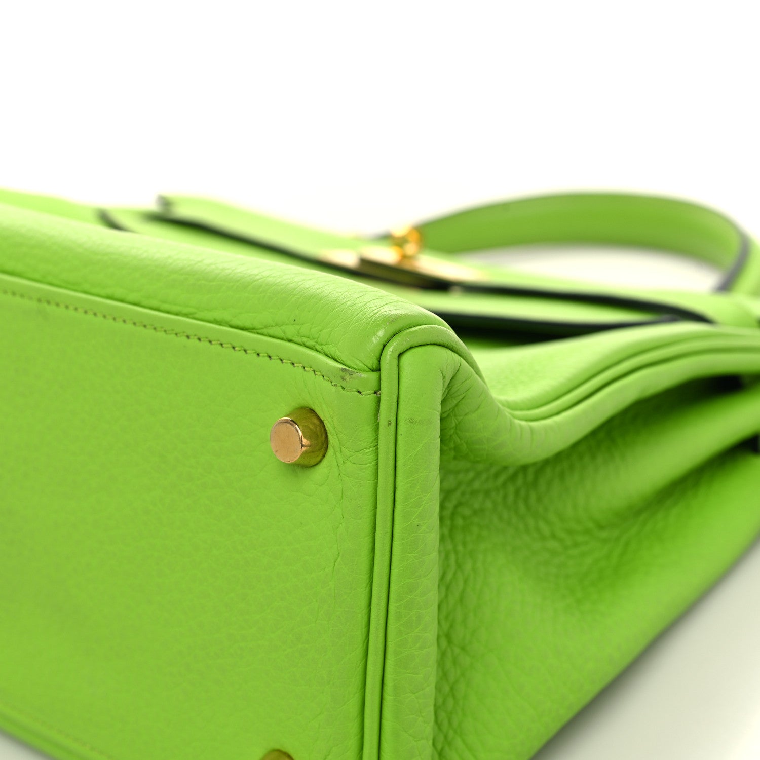 Hermes Taurillon Clemence Kelly Retourne 32 Vert Cru 10 of 12