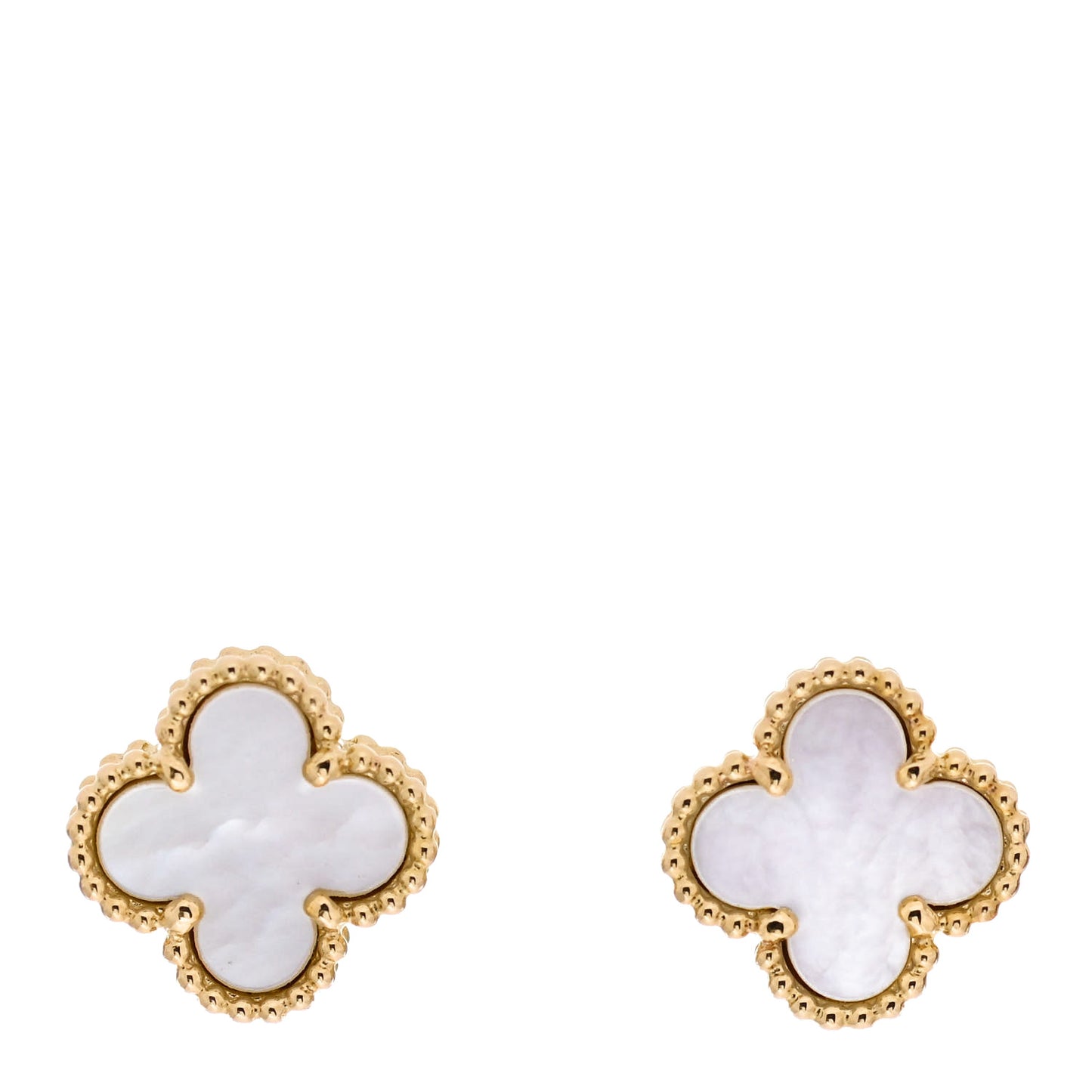 18K Yellow Gold Mother of Pearl Sweet Alhambra Earrings