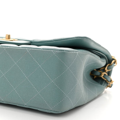 Chanel Iridescent Caviar Quilted Jumbo Double Flap Light Blue 10 of 10