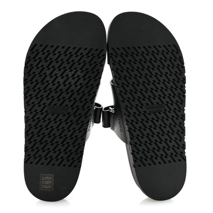 Hermes Calfskin Womens Chypre Sandals 39 Black 6 of 10