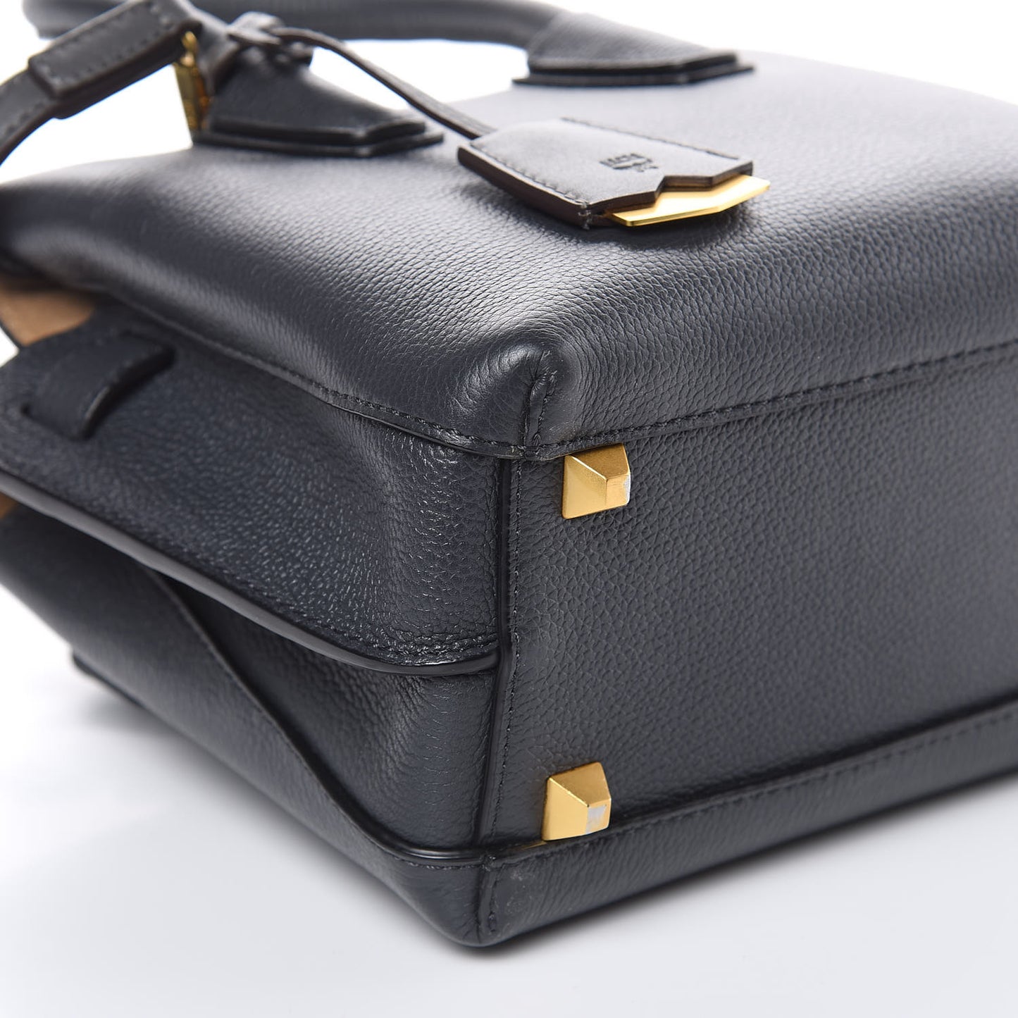 Grained Calfskin Mini Milla Tote Phantom Grey