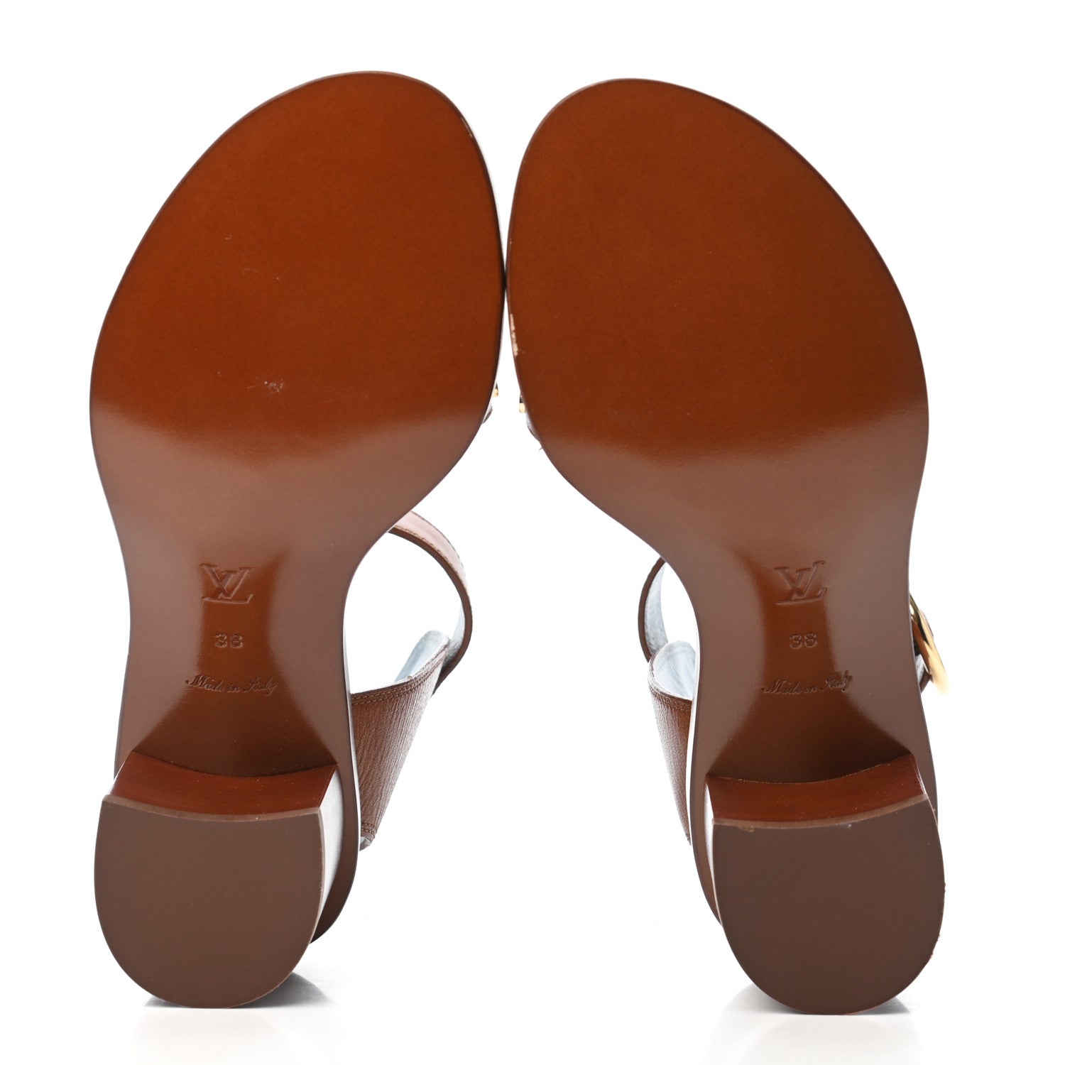 Louis Vuitton Calfskin Monogram Passenger Sandals 38 Cognac 5 of 9