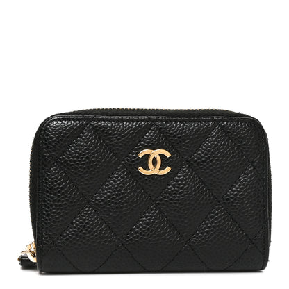 Chanel Caviar Quilted Zip Coin Purse Black 1 of 8