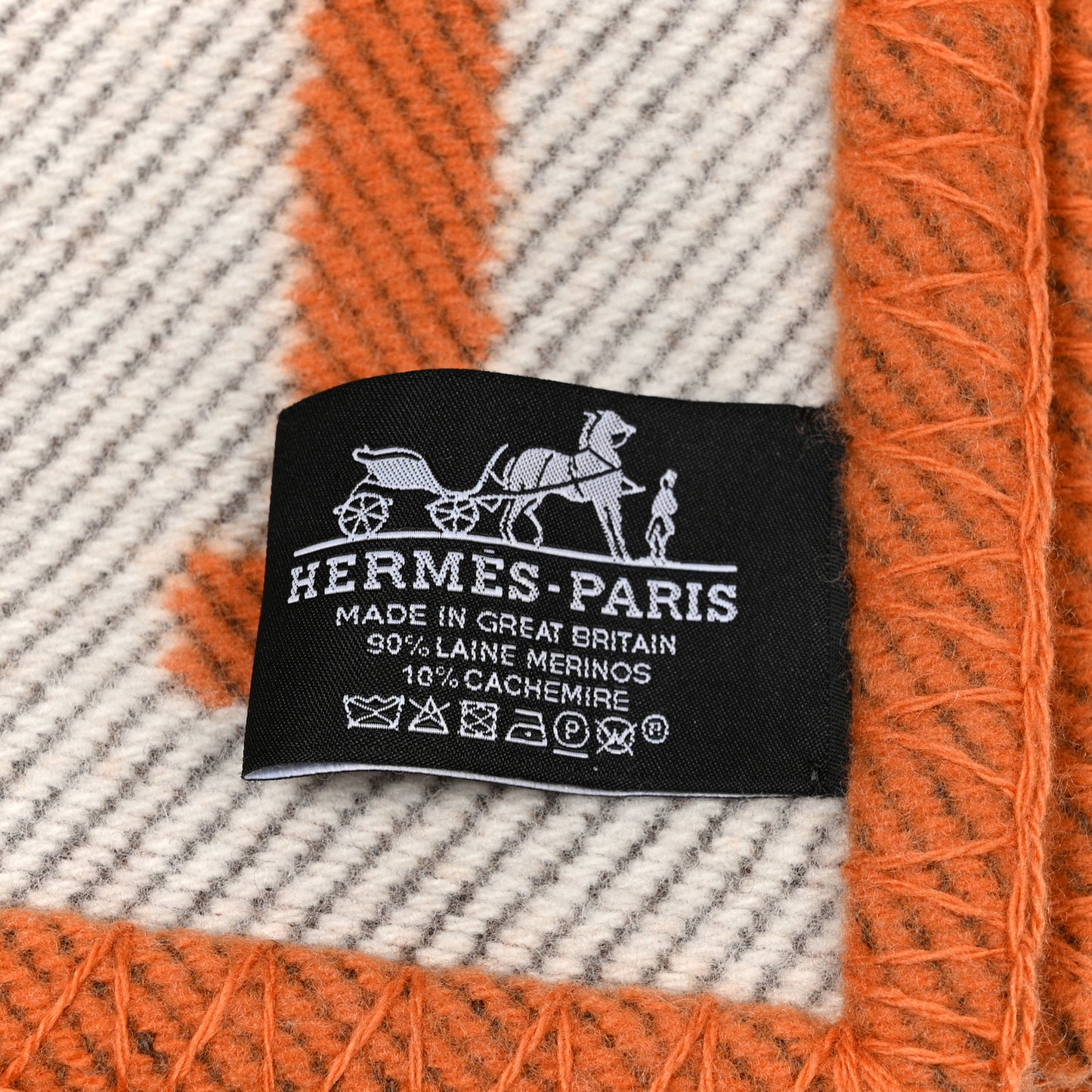 Wool Cashmere Signature Classic Avalon Blanket Ecru Potiron