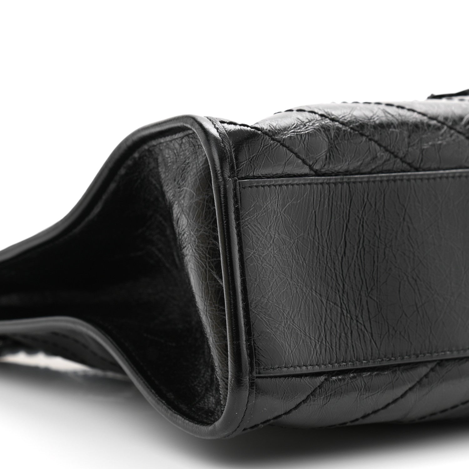 Saint Laurent Crinkled Calfskin Matelasse Monogram Medium Niki Shopper Tote Black 9 of 10