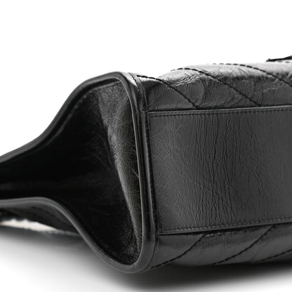 Saint Laurent Crinkled Calfskin Matelasse Monogram Medium Niki Shopper Tote Black 9 of 10