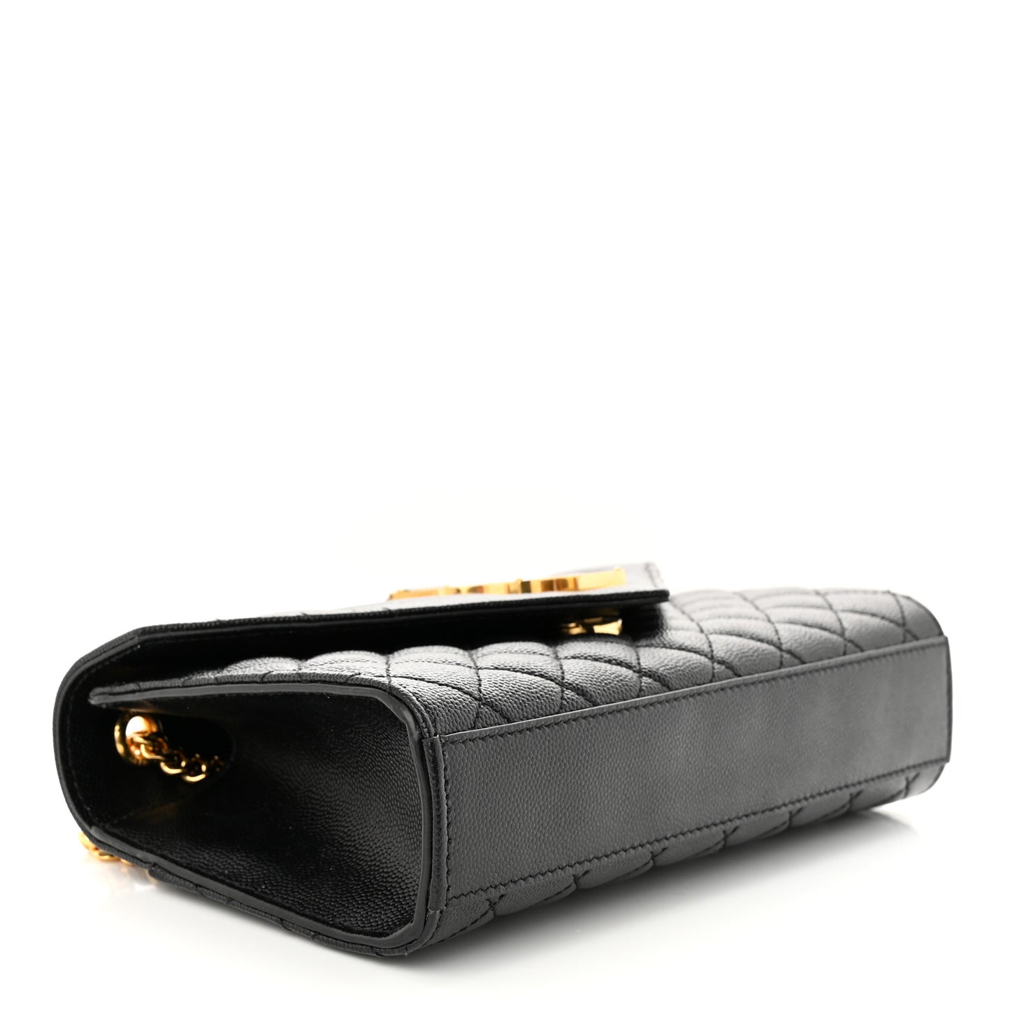 Grain De Poudre Textured Mixed Matelasse Triquilt Small Monogram Satchel Black