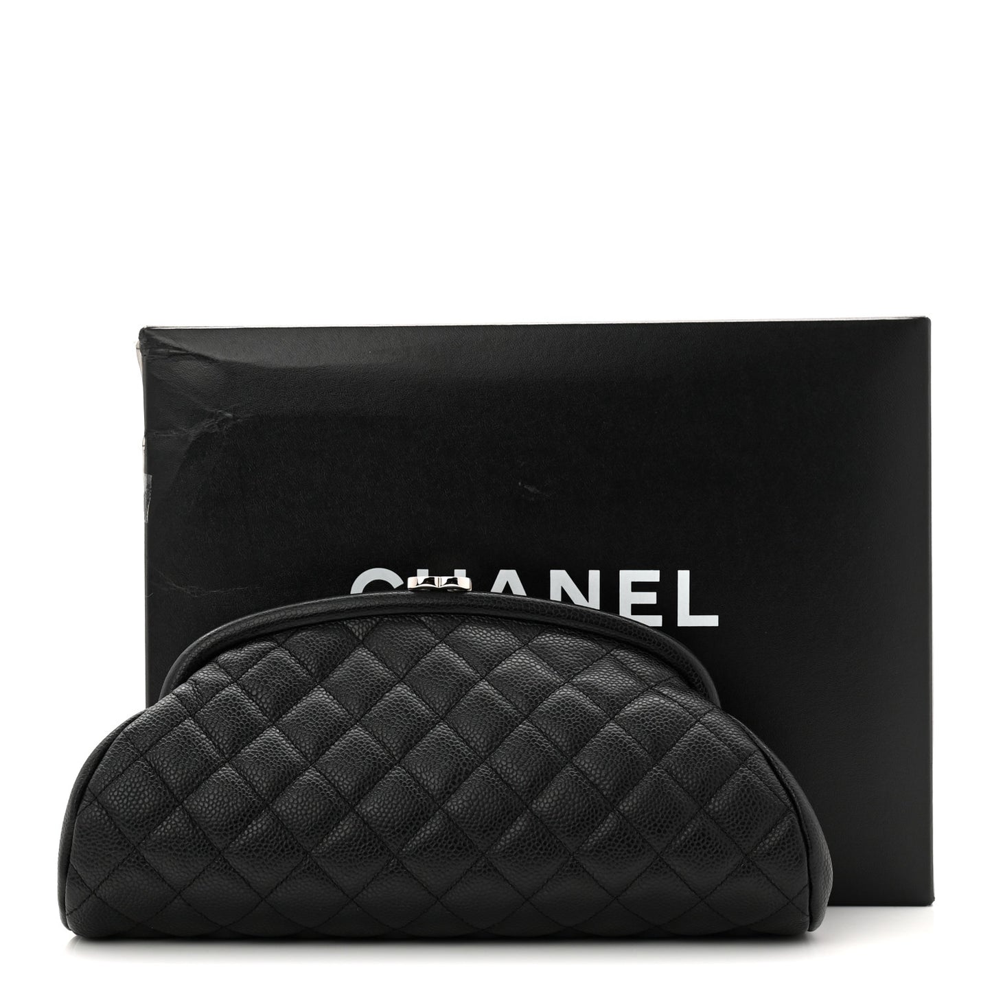 Caviar Quilted Timeless Clutch Black