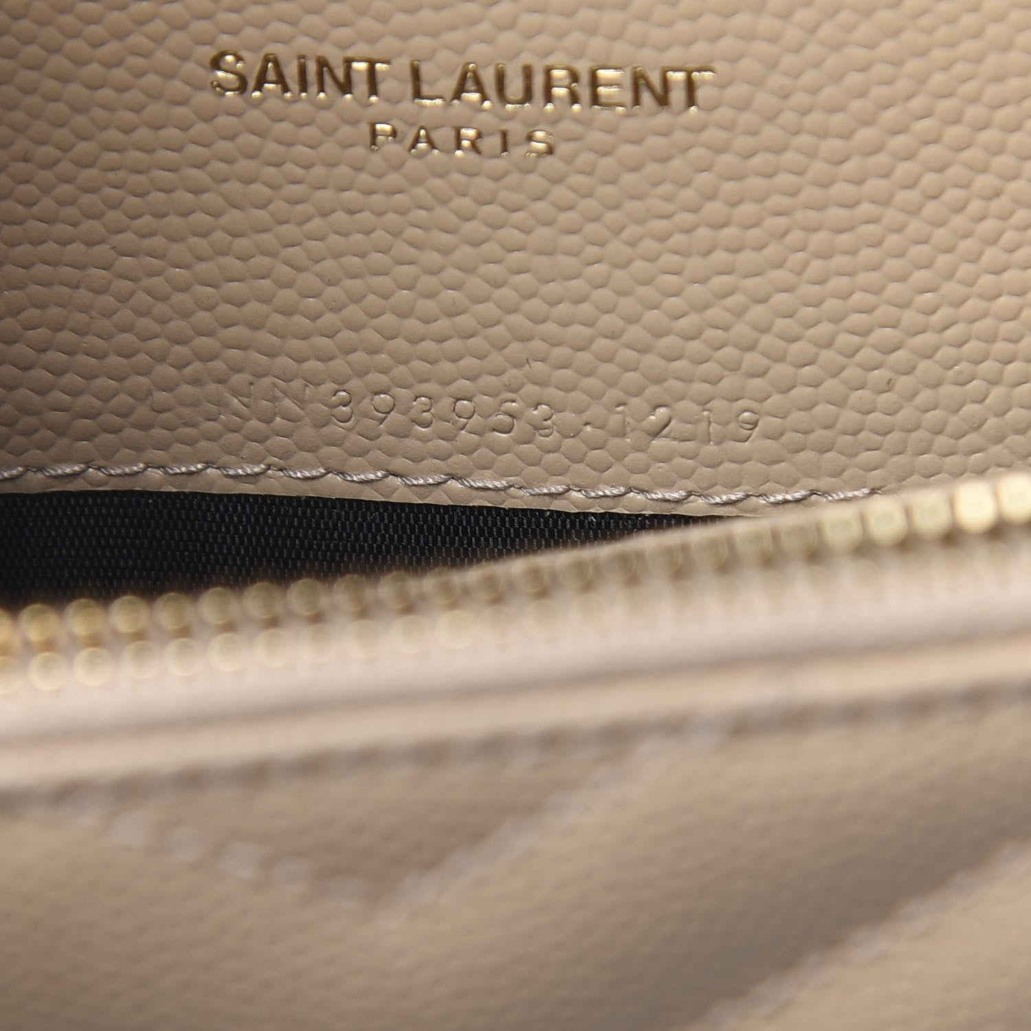Saint Laurent Grain De Poudre Matelasse Chevron Monogram Envelope Chain Wallet Nude Powder 7 of 11