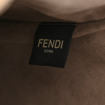 Fendi Kuban Canvas Vitello King FF Embroidered Large Flat Pouch Grezzo Multicolor Latte 8 of 9