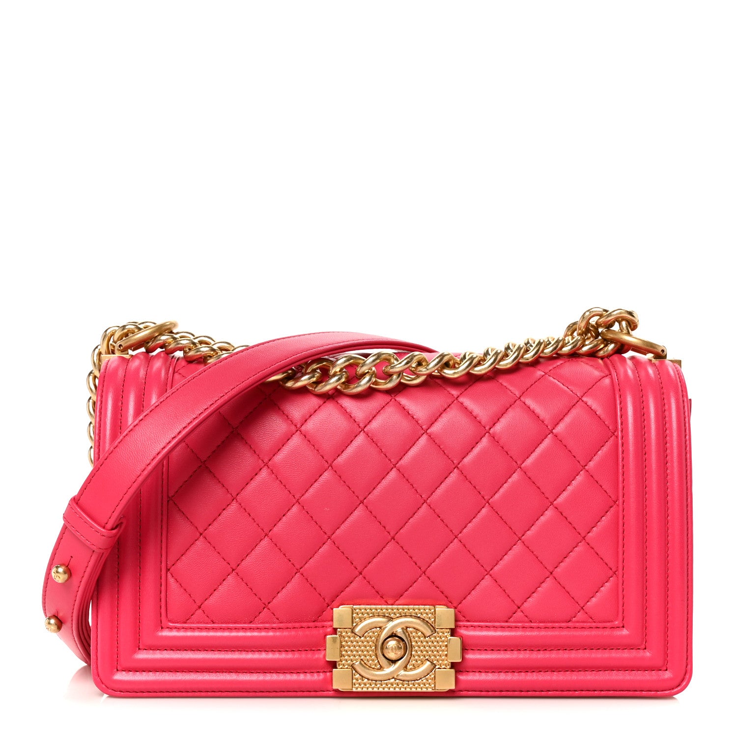 Chanel Lambskin Quilted Medium Boy Flap Pink 1 of 10