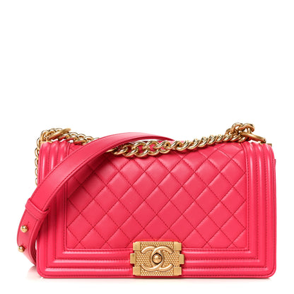Chanel Lambskin Quilted Medium Boy Flap Pink 1 of 10
