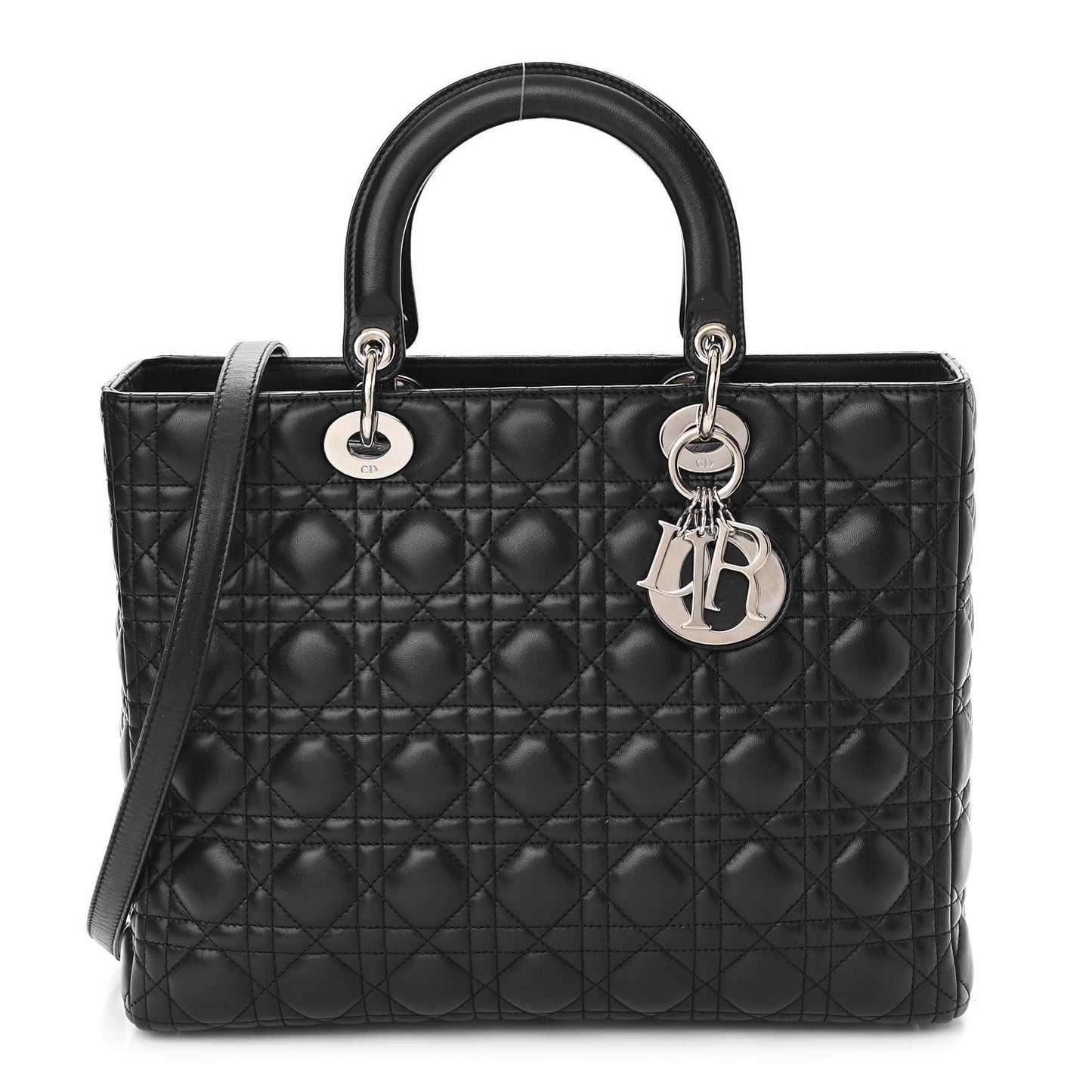Lambskin Cannage Large Lady Dior Black