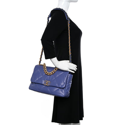Chanel Lambskin Quilted Large Chanel 19 Flap Purple 2 of 11