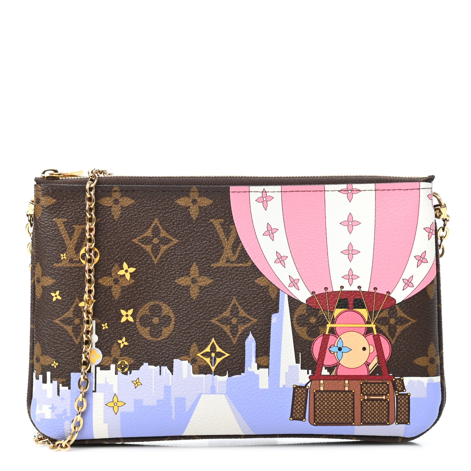 Louis Vuitton Monogram 2019 Christmas Animation Double Zip Pochette 1 of 4