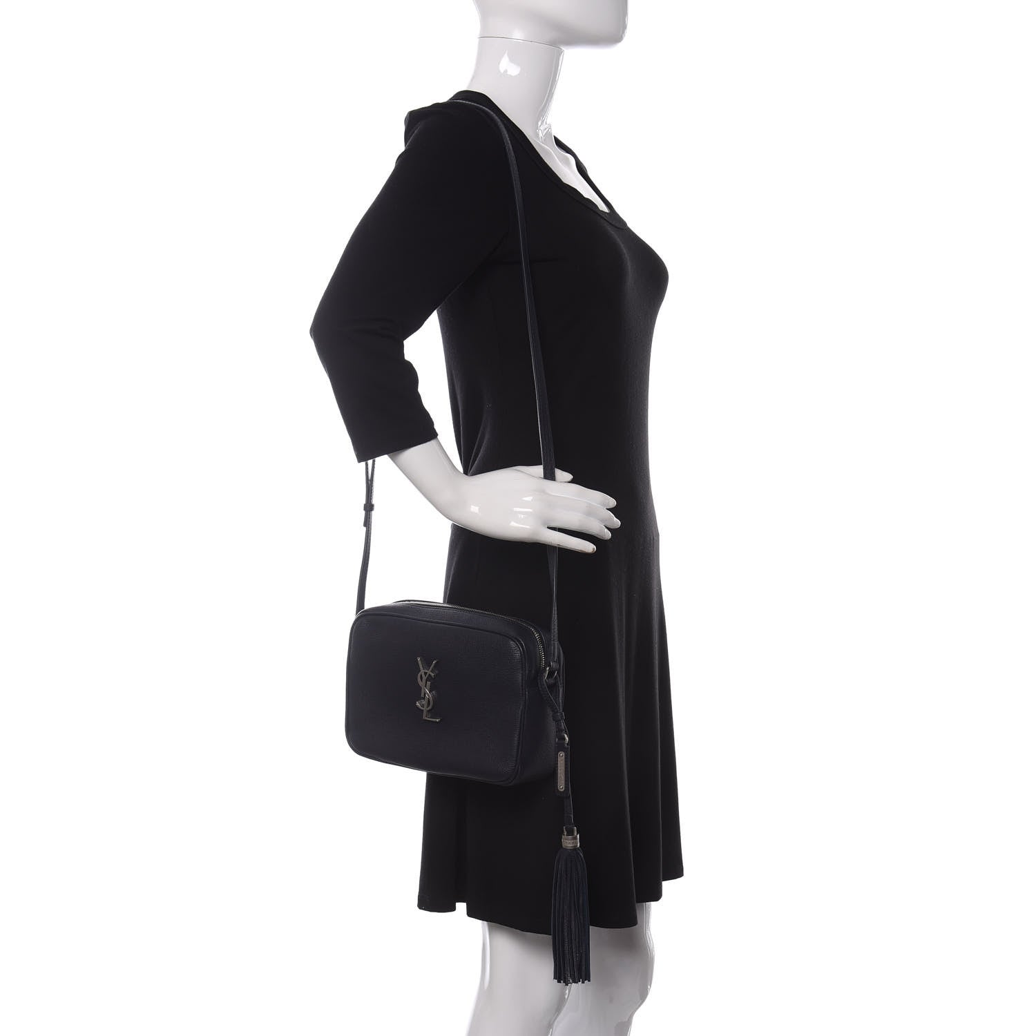 Saint Laurent Calfskin Monogram Lou Camera Bag Blue 2 of 10