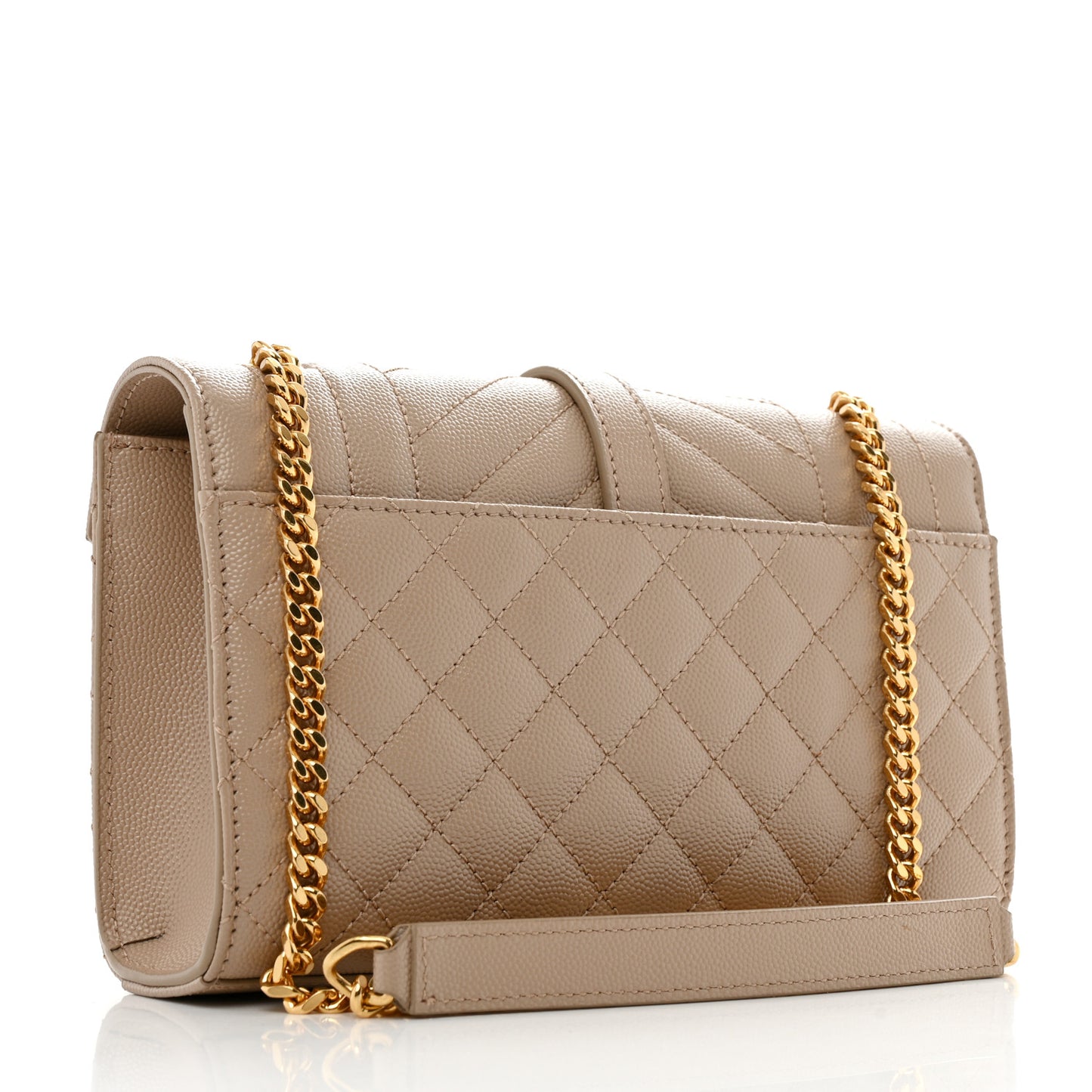 Grain De Poudre Textured Mixed Matelasse Triquilt Small Monogram Satchel Dark Beige