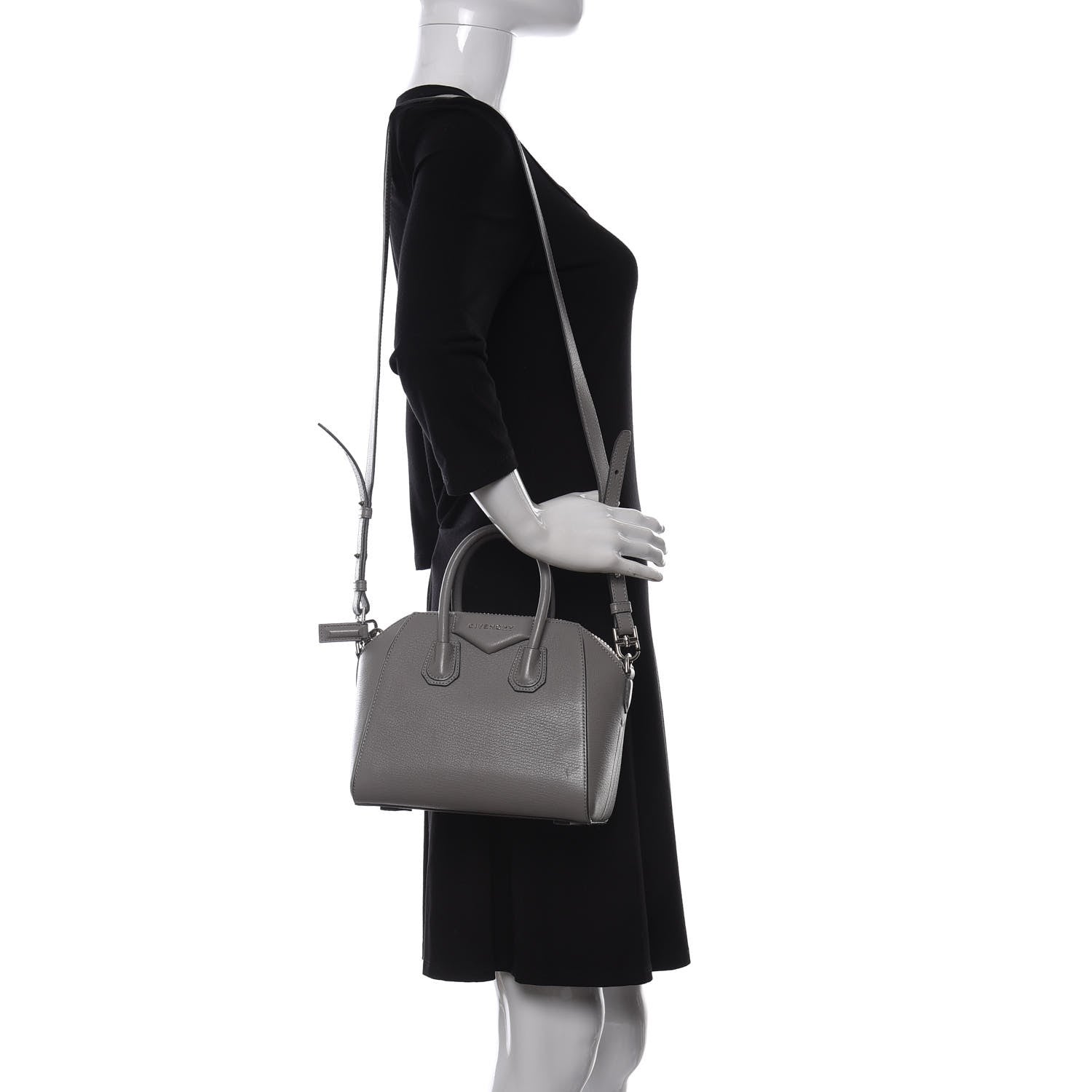 Givenchy Sugar Goatskin Mini Antigona Pearl Grey 2 of 12