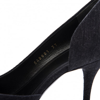 Balenciaga Denim BB D'Orsay Pointed Toe Knife 80mm Pump 37 Black 8 of 9