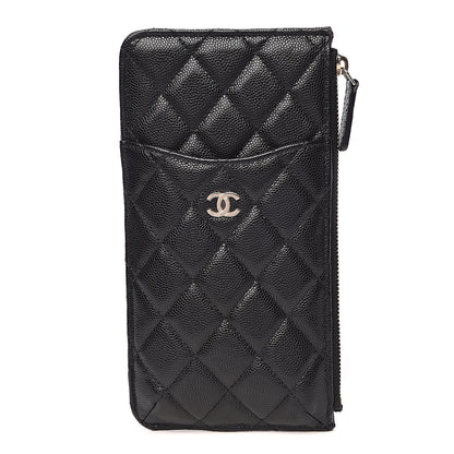 Chanel Caviar Quilted Classic Flat Wallet Pouch Black 1 of 9