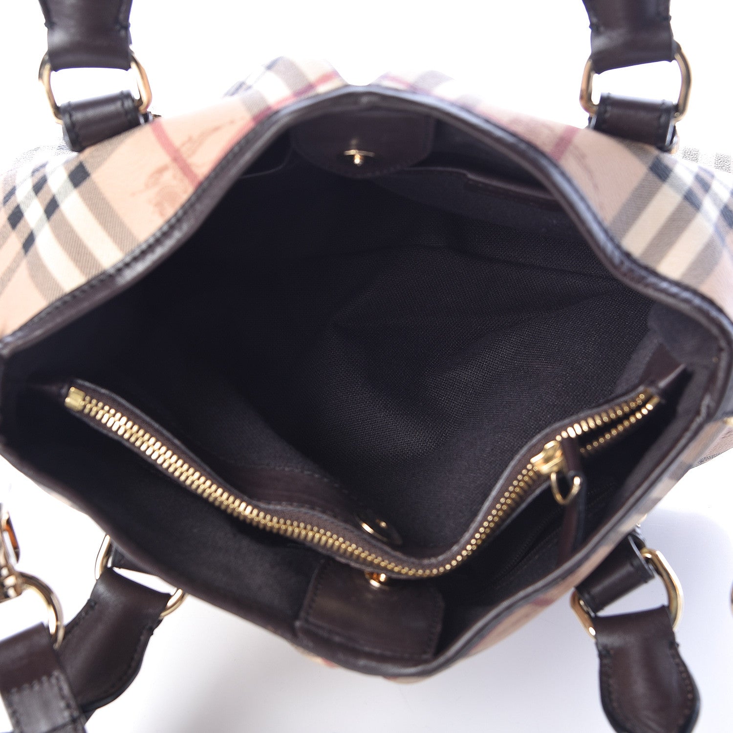 Burberry Haymarket Check Small Northfield Tote Chocolate 5 of 10
