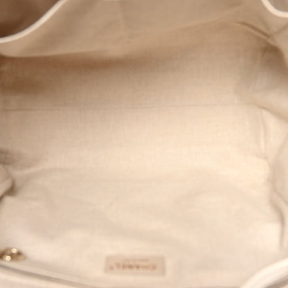 Chanel Mixed Fibers Calfskin Medium Deauville Tote Beige White 5 of 10