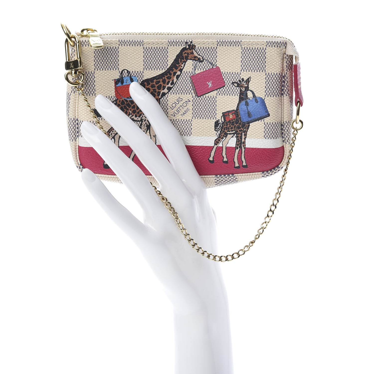 Louis Vuitton Damier Azur 2017 Christmas Animation Mini Pochette Accessories 2 of 7