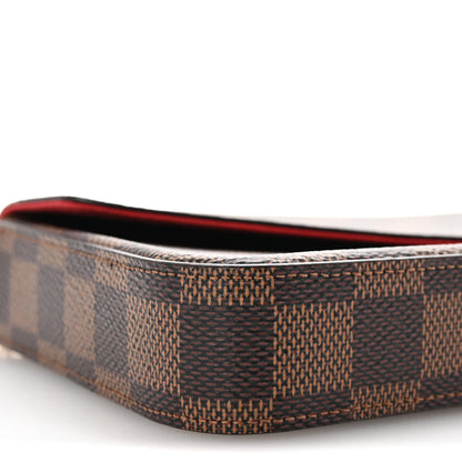 Louis Vuitton Damier Ebene Pochette Felicie Chain Wallet 9 of 10