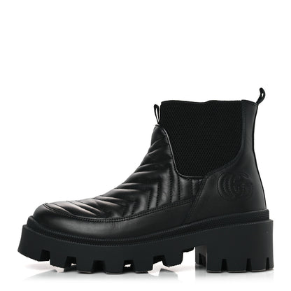 Gucci Calfskin Nappa Matelasse Frances Chelsea Boots 36 Black 1 of 9