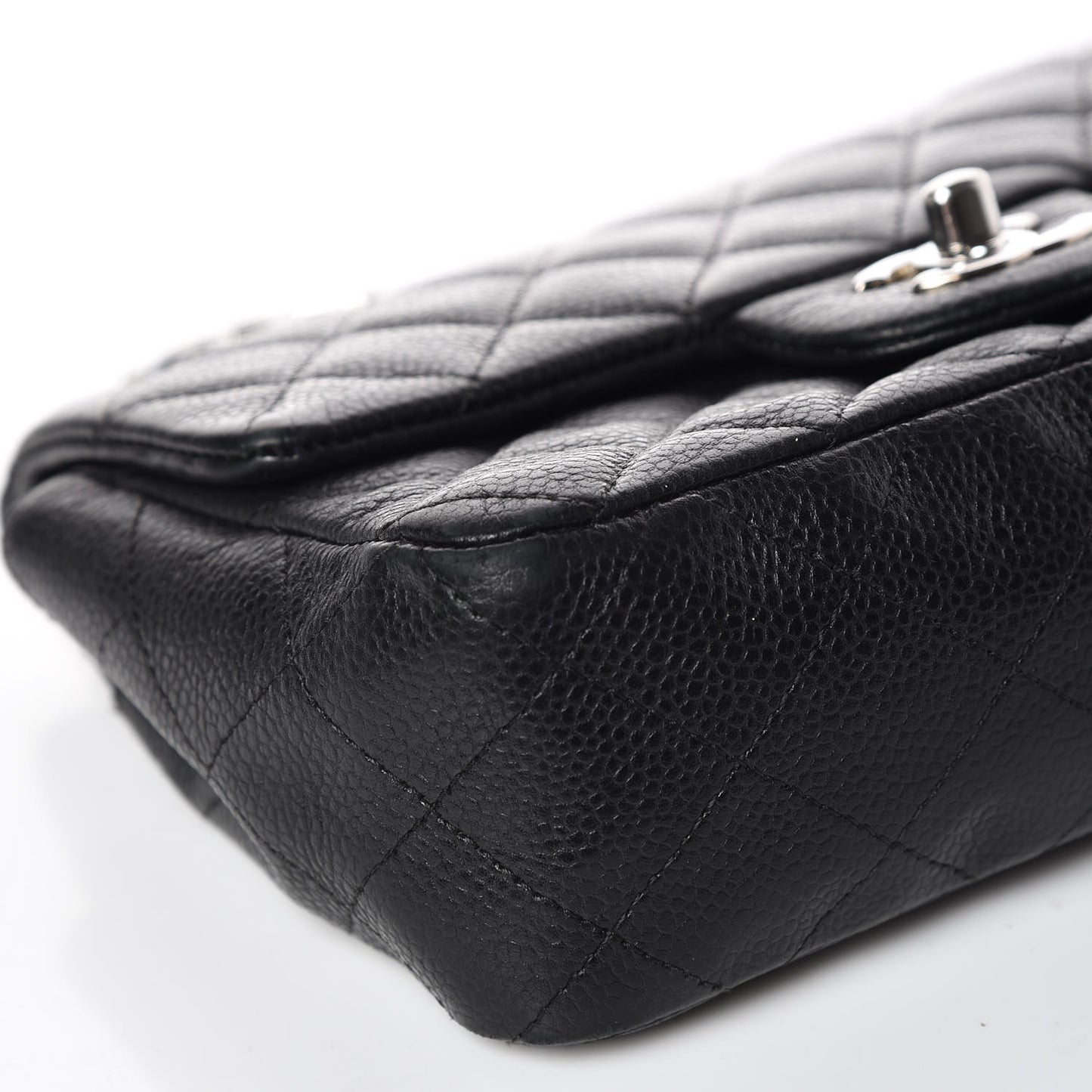 Caviar Quilted Mini Rectangular Flap Black