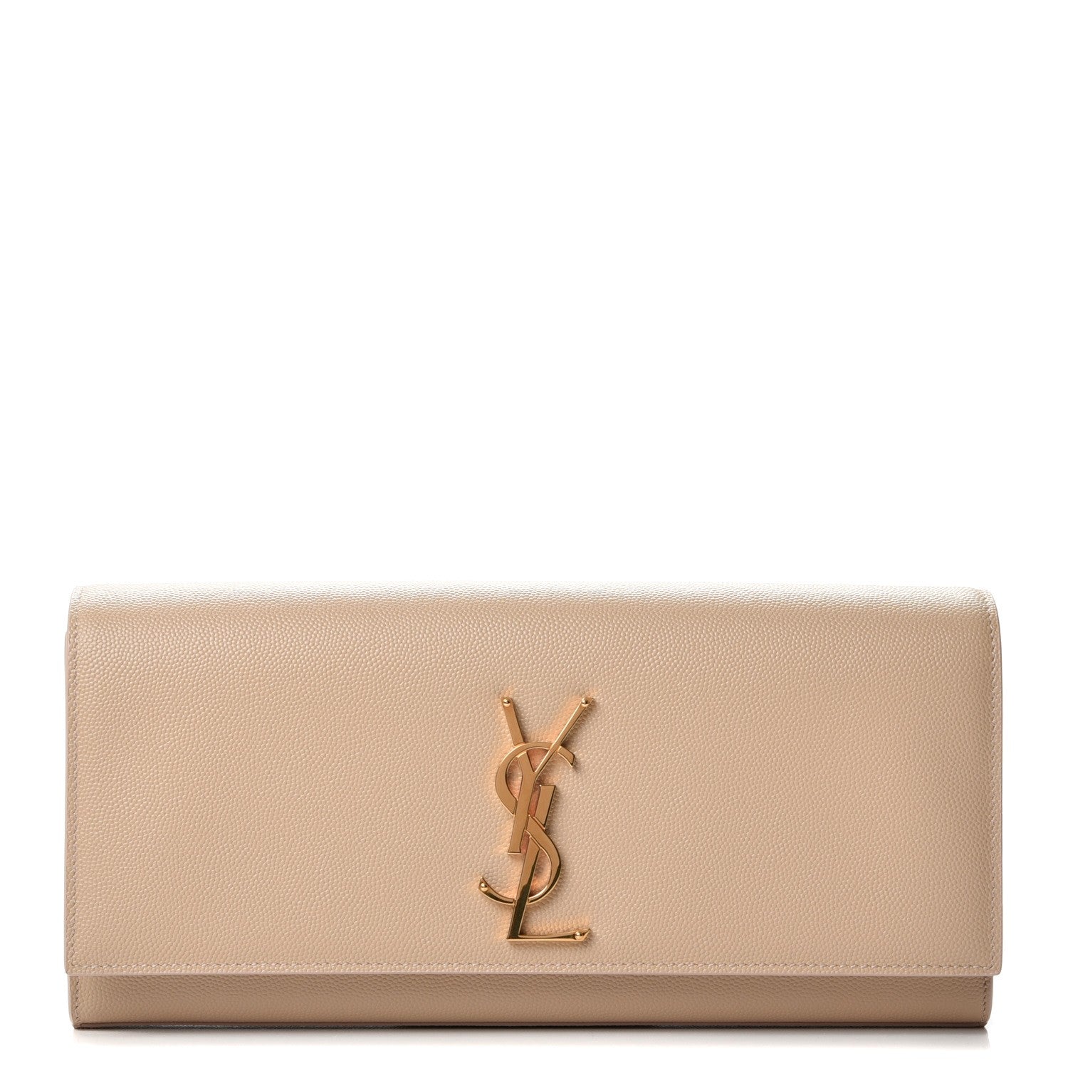 Saint Laurent Grain De Poudre Classic Monogram Cassandre Clutch Nude 1 of 6